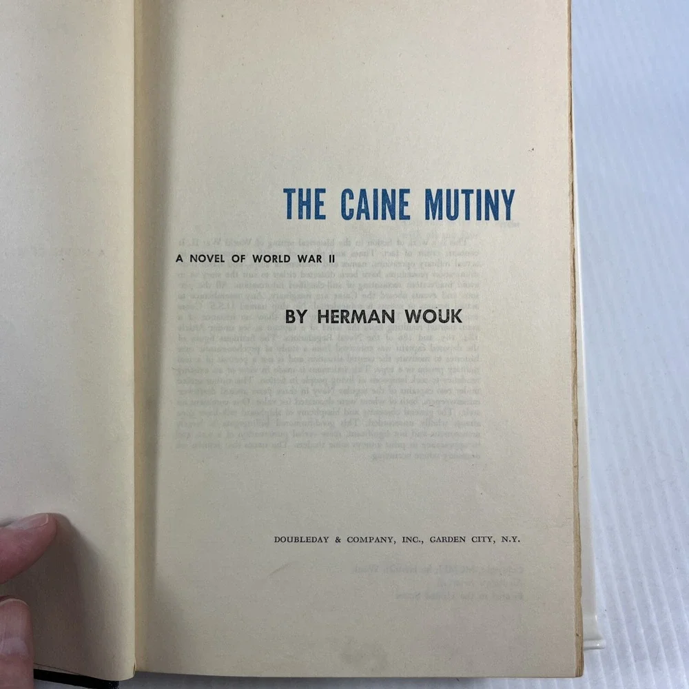 The Caine Mutiny Herman Wouk 1951 Vintage Book Hardcover